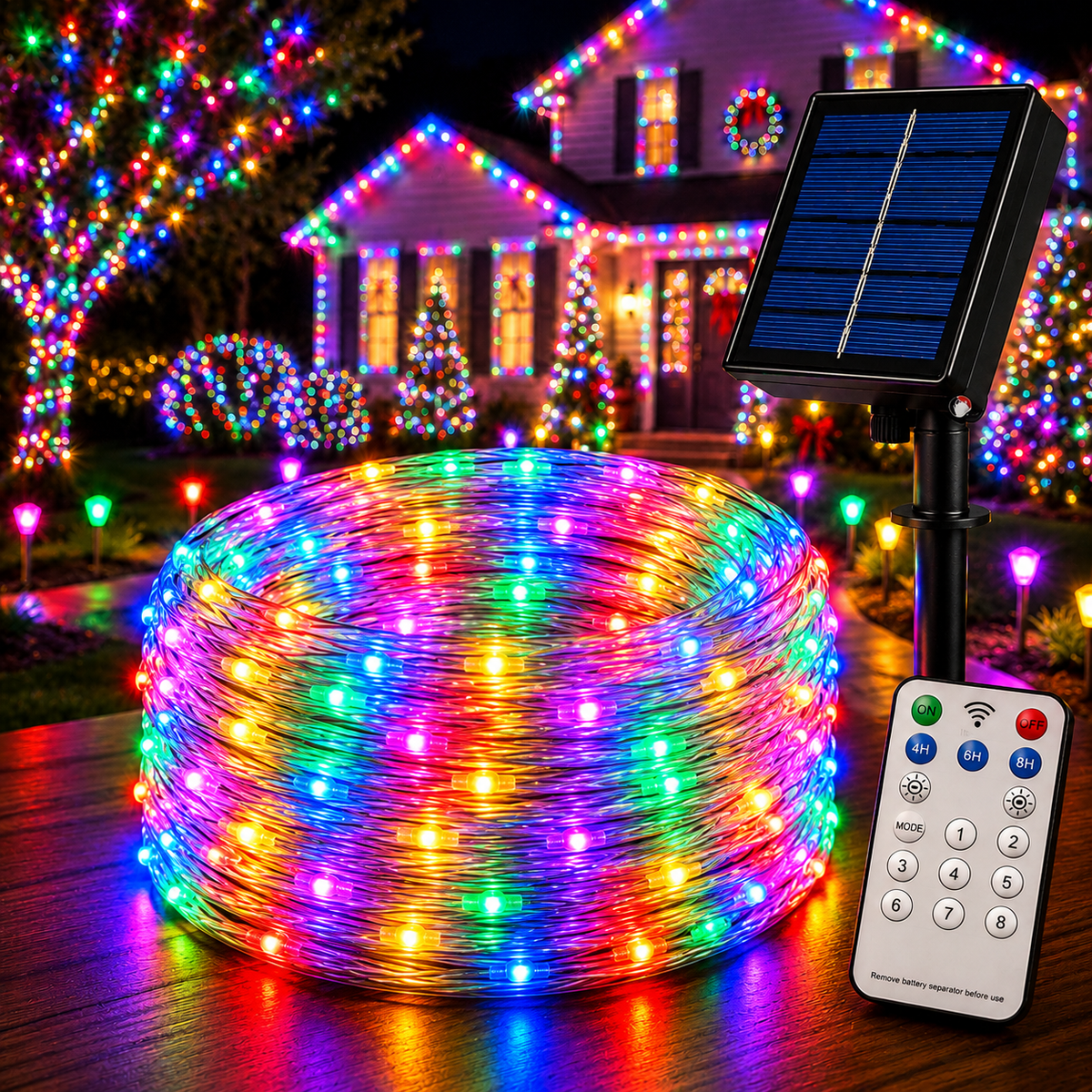 Guirnalda Solar LED Premium 50 Metros 🎄 Preventa Navideña