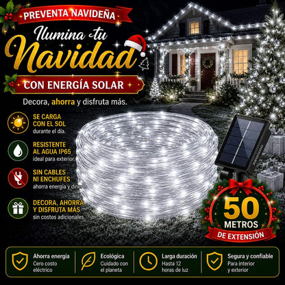 Guirnalda Solar LED Premium 50 Metros 🎄 Preventa Navideña