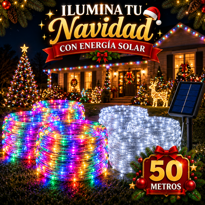 Guirnalda Solar LED Premium 50 Metros 🎄 Preventa Navideña