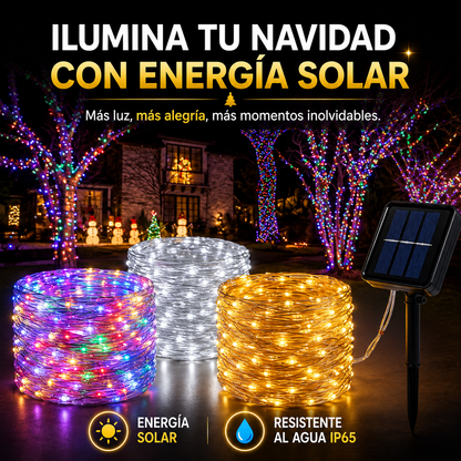 Preventa Navideña 🎄 Guirnalda Solar LED Premium 50 Metros - 50% de Descuento