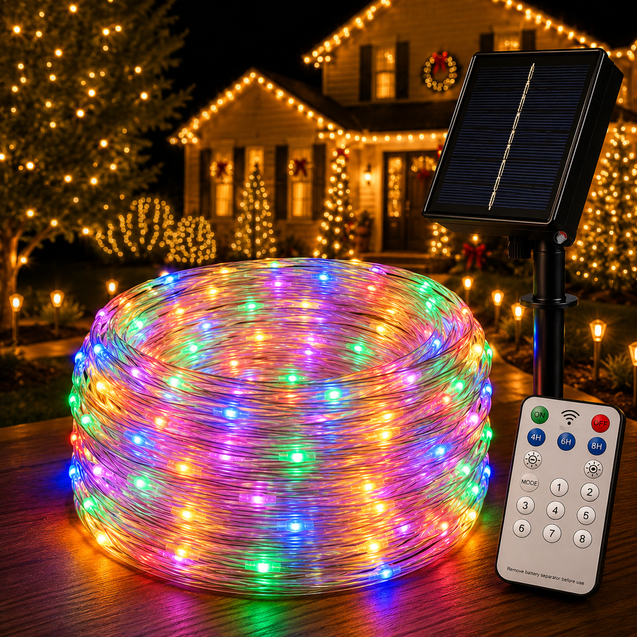 Preventa Navideña 🎄 Guirnalda Solar LED Premium 50 Metros - 50% de Descuento