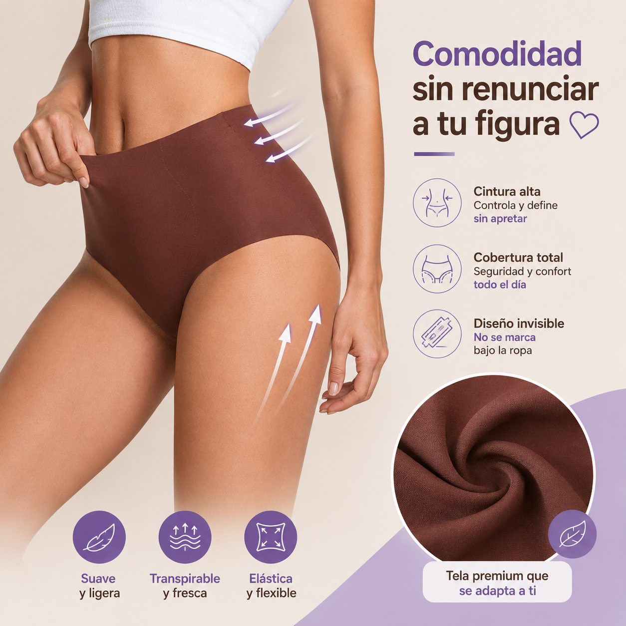 Combo 4 Panties sin Costuras de Talle Alto - Light Sculpt™
