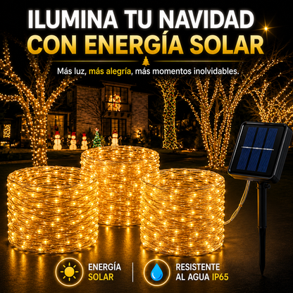 Preventa Navideña 🎄 Guirnalda Solar LED Premium 50 Metros - 50% de Descuento