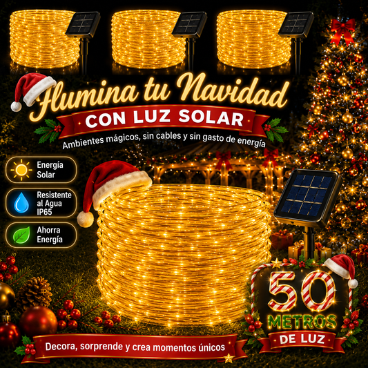 Preventa Navideña 🎄 Guirnalda Solar LED Premium 50 Metros